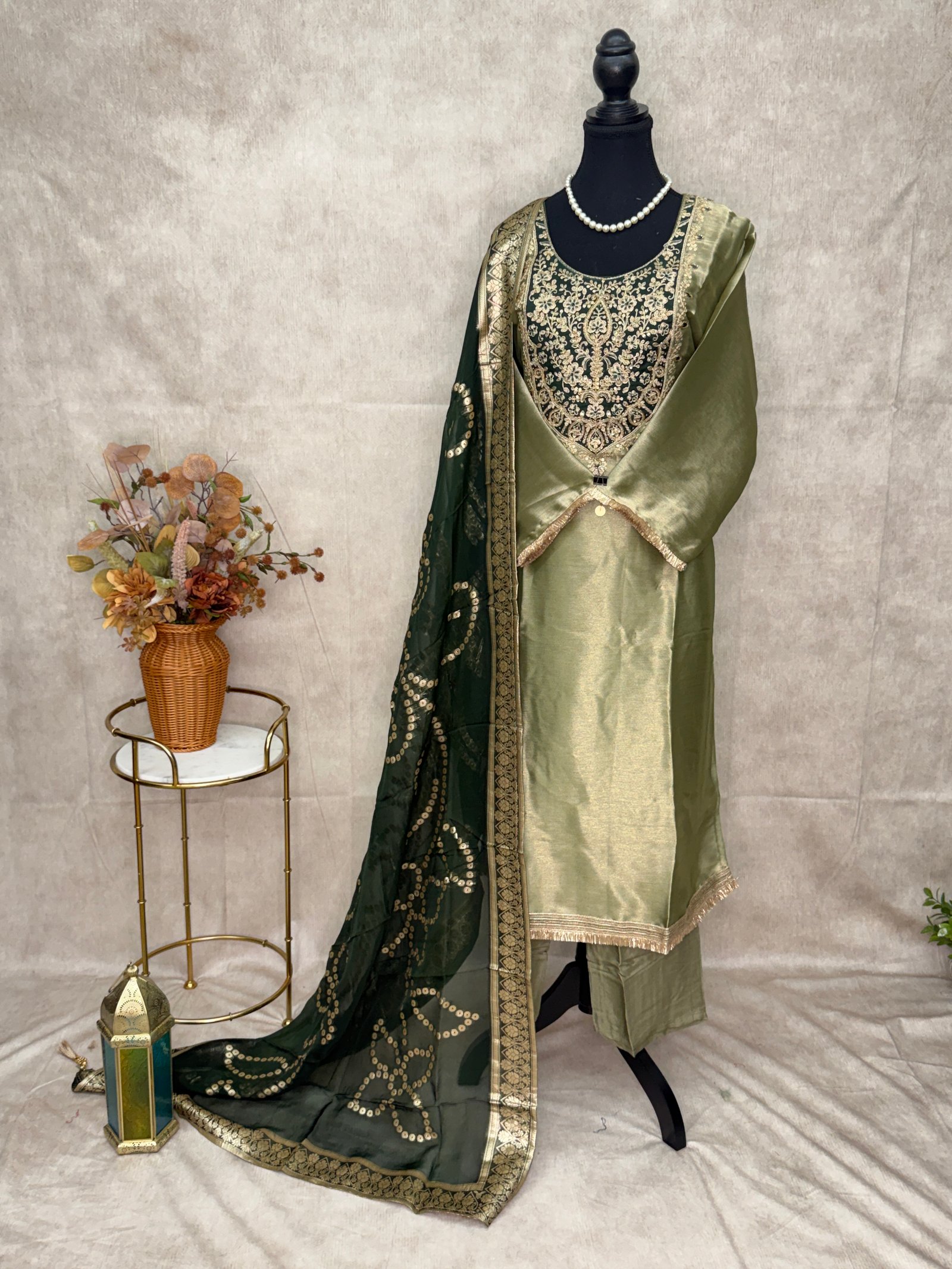 ROYAL OLIVE GREEN  3 PCS SUIT